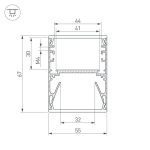 Профиль с экраном Arlight ALU-LINE-DUO-2000 ANOD+OPAL 024188