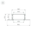 Профиль Arlight FANTOM-BENT-W49-SIDE-2000 ANOD 046423