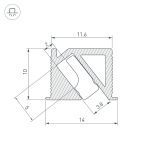 Алюминиевый профиль Arlight SL-BEVEL-H10-F14-2000 ANOD BLACK 044084