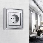 Розетка с заземлением и шторками Werkel cеребряный рифленый W1171109 4690389159725