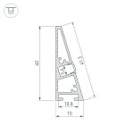 Алюминиевый профиль Arlight PLINTUS-H40-2000 BLACK 052398