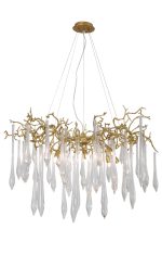 Подвесная люстра Crystal Lux Reina REINA SP8 D1000 GOLD PEARL