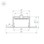 Профиль для гкл Arlight LINIA45-FANTOM-2000 ANOD (Алюминий) 059412