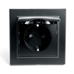 Розетка 1-местная с крышкой Stekker PST16-9012-03 с защитной шторкой 39481