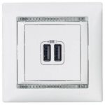 Розетка USB двойная Legrand Valena 240V/5V 2400mA алюминий 770270