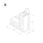 Коннектор угловой Arlight MAG-MICROCOSM-CON-L90 (BK) (Arlight, IP20) 044527