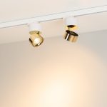 Трековый трехфазный светильник Arlight SP-PLURIO-TRACK-4TR-R77-9W Warm3000 (WH-BRS, 36 deg, 230V) (IP20 Металл) 038114