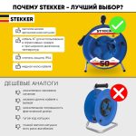 Удлинитель на металлической катушке 4-местный Stekker PRF02-41-50 50м 39297