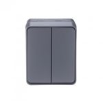 Выключатель 2-клавишный Systeme Electric AtlasDesign Profi54 Наруж Антрацит ATN544051