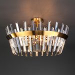 Люстра на штанге Eurosvet 10111/8 золотая бронза/прозрачный хрусталь Strotskis