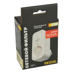 Сетевой фильтр 1-местный с/з с выключателем Stekker Nova HM81-11-2 50143