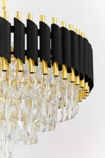 Подвесная люстра Lumina Deco Funneli LDP 6003-550 BK+F.GD