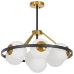 Подвесная люстра Lumina Deco Donzano LDP 8034-7 BK+WT
