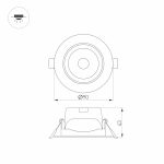 Встраиваемый светильник Arlight LTD-Polar-Turn-R90-7W Warm3000 032310