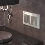 Выключатель двухклавишный Werkel cеребряный рифленый W1120009 4690389158933