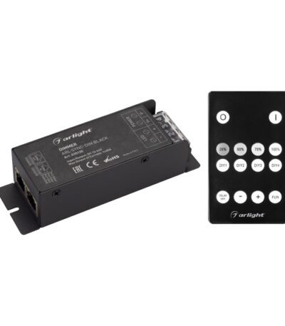 Диммер Arlight ARL-SYNC-Dim Black (12-24V, 1x25A, ПДУ 14кн, RF, RJ45) 035135
