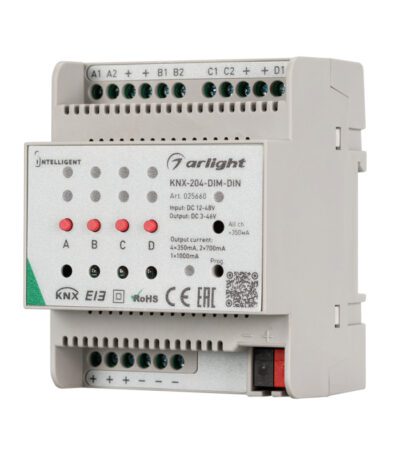Диммер Arlight KNX-204-Dim-Din (12-48V, 8x0.35/4x0.7/2x1A) 025660
