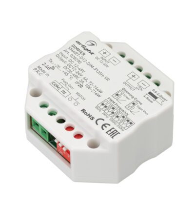 Диммер Arlight Smart-D12-Dim-Push-VR (12-48V, 1x6A, 2.4G) 028290