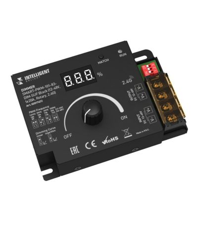 Диммер Arlight SMART-PWM-101-83-DIM-SUF Black (12-48V, 1x20A, Rotary, 2.4G) 028174(1)