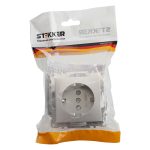 Розетка 1-местная с/з с защитной шторкой Stekker Катрин 39582