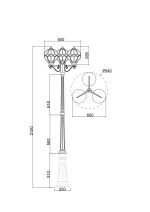 Садово-парковый светильник Maytoni Via O023FL-03G