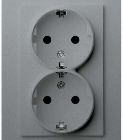 Двойная розетка SHUKO Jasmart с защитными шторками (2P+T) 16A 250V G5504S