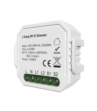 Двухканальное Wi-Fi реле-диммер Denkirs Relay RL1004-DM/1