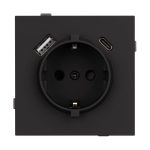 Механизм розетки с USB зарядкой Arlight SCT-TENDO-MUAC-SFPL-BK (230V, 16A) 054607