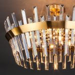 Люстра на штанге Eurosvet 10111/8 золотая бронза/прозрачный хрусталь Strotskis