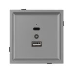 Механизм USB розетки Arlight SCT-TENDO-MUAC-PL-GR (5V, 3A, QC3) 054096