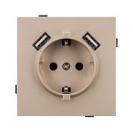 Механизм розетки с USB зарядкой Arlight SCT-TENDO-MUAA-PL-GD (230V, 16A) 054085