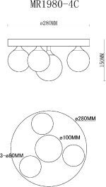 Потолочная люстра MyFar Cross MR1980-4C