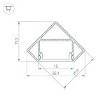 Алюминиевый профиль Arlight SL-KANT-H18-2000 ANOD 049042