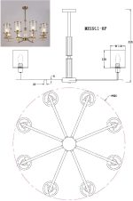 Люстра на штанге MyFar Alen MR1911-8P