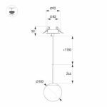 Подвесной светильник Arlight SP-BEADS-HANG-BUILT-T-R100-8W Warm3000 (BK-GD, 180 deg, 230V) 056420