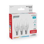 Лампа светодиодная Gauss E14 7W 4100K матовая 33127T