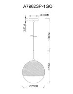 Подвесной светильник Arte Lamp Jupiter Gold A7962SP-1GO
