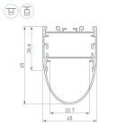 Алюминиевый профиль Arlight ARH-Line-B-3652-2000 Anod 036347
