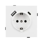 Механизм розетки с USB зарядкой Arlight SCT-TENDO-MUAC-PL-WH (230V, 16A) 054086