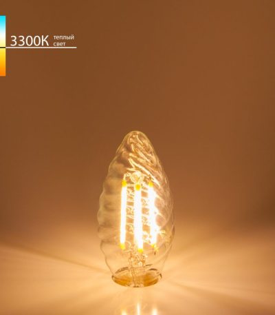 Филаментная светодиодная лампа Elektrostandard свеча витая прозрачная E14 7W 3300K 4690389051180