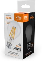 Светодиодная филаментная лампа Gauss Basic Filament Е27 21W 2700К 40712112