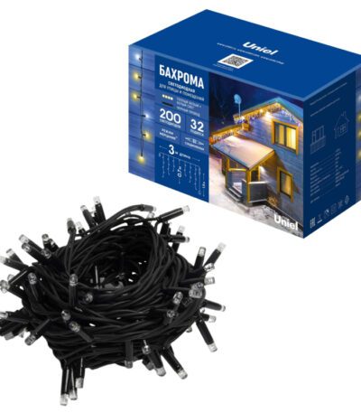 Гирлянда Uniel ULD-B3007-200/TBK WARMWHITE-WHITE IP67