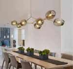 Подвесная люстра Delight Collection Bubble KG0579P-8 brass/smoky