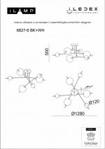 Потолочная люстра iLedex Epical 6827-6 BK+WH
