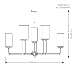 Люстра на штанге Kutek Mood Empoli EMP-ZW-8(N)