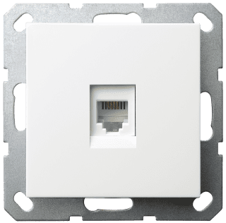 Интернет розетка Jasmart разъем RJ45 с накладкой белый глянцевый G6105W