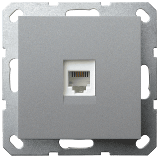 Интернет розетка Jasmart цвет алюминий разъем RJ45 (8/8) G6105S