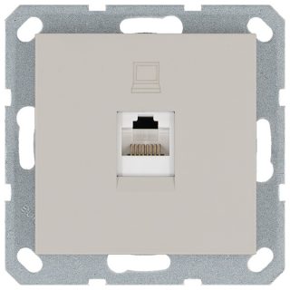 Интернет-розетка RJ45 с накладкой, цвет Тауп Jasmart G6105T