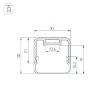 Профиль с экраном Arlight LINE-D-3030-2000 SQUARE BLACK+OPAL 055073