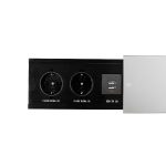 Блок розеток JX (Slide Top) (2 секции + 2 USB с кабелем питания) Mebax 00-00002888